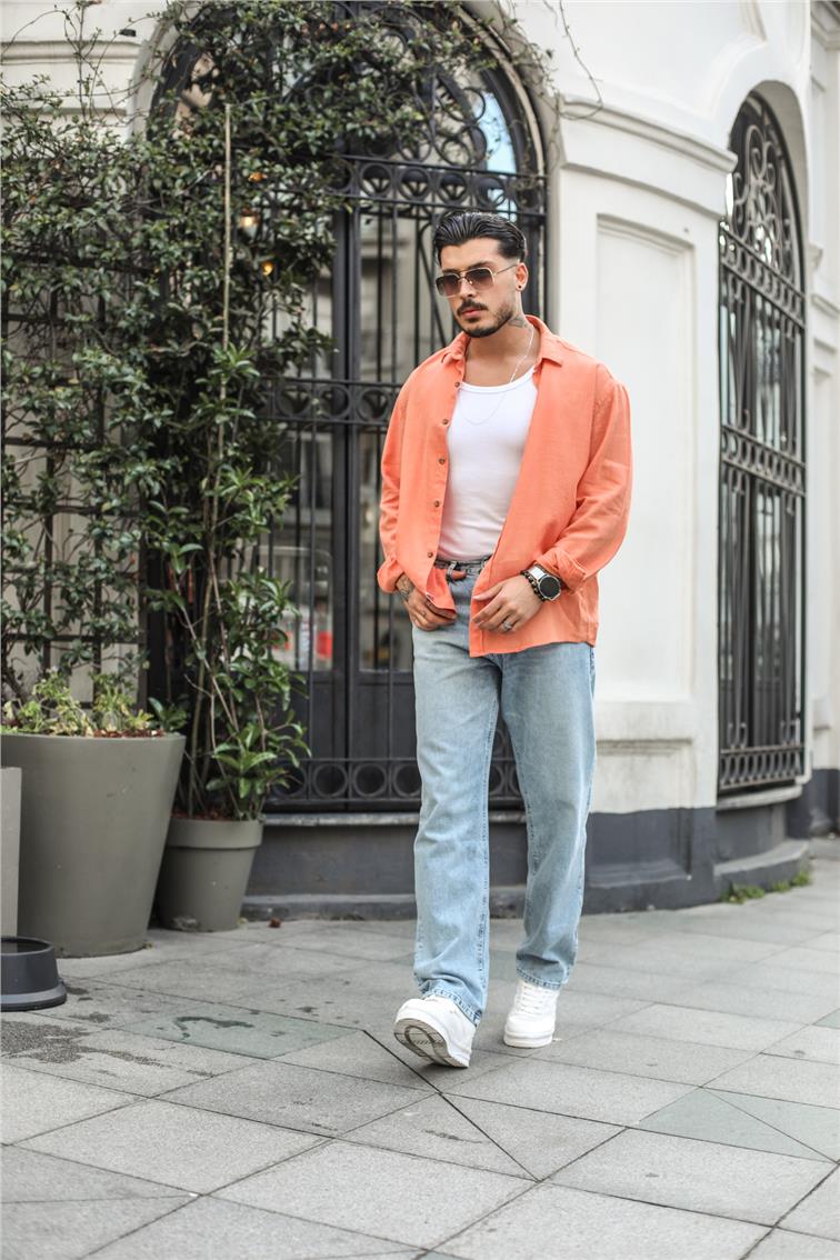 Düz Yıkamalı Baggy Jean Yıkamalı Mavi