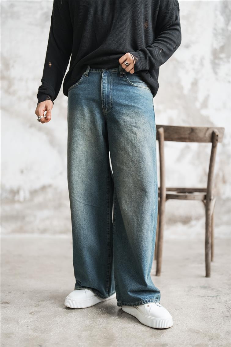 Ekstra Bol Baggy Jean Vintage Yıkamalı