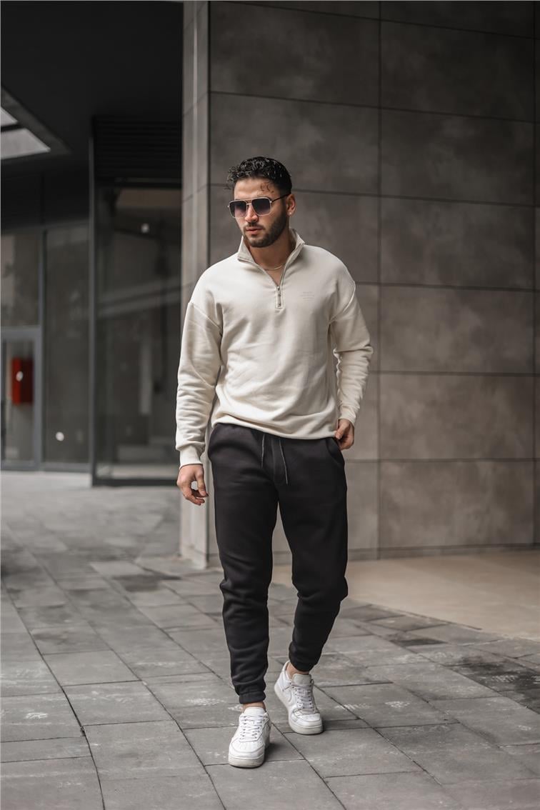 Exclusıve Found Yazılı Oversize Sweatshirt Krem