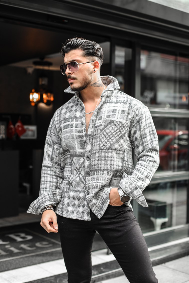 Farklı Desenli Oduncu Oversize Gömlek
