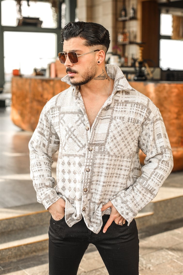 Farklı Desenli Oduncu Oversize Gömlek