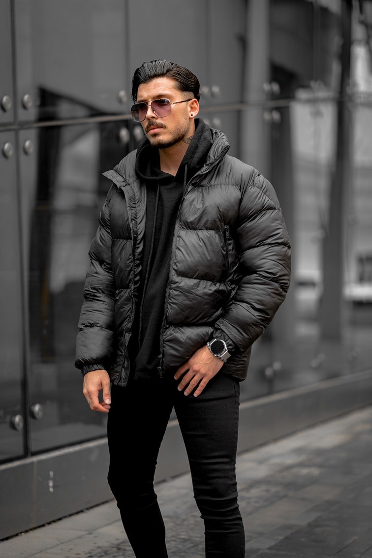 Fermuar Detaylı Şişme Mont