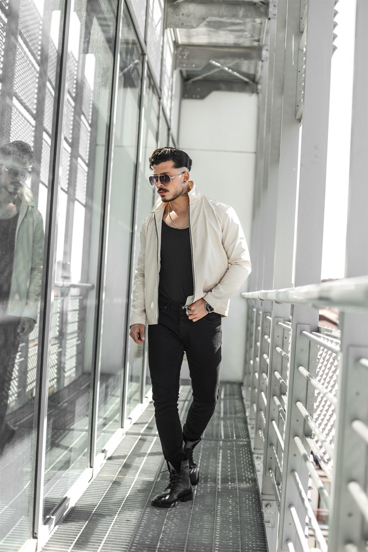 Fermuarlı Fit Deri Ceket