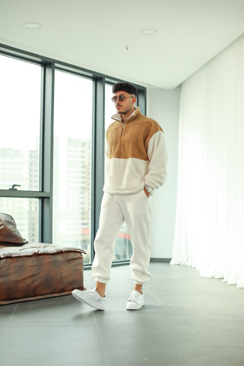 Fermuarlı Peluş Sweatshirt