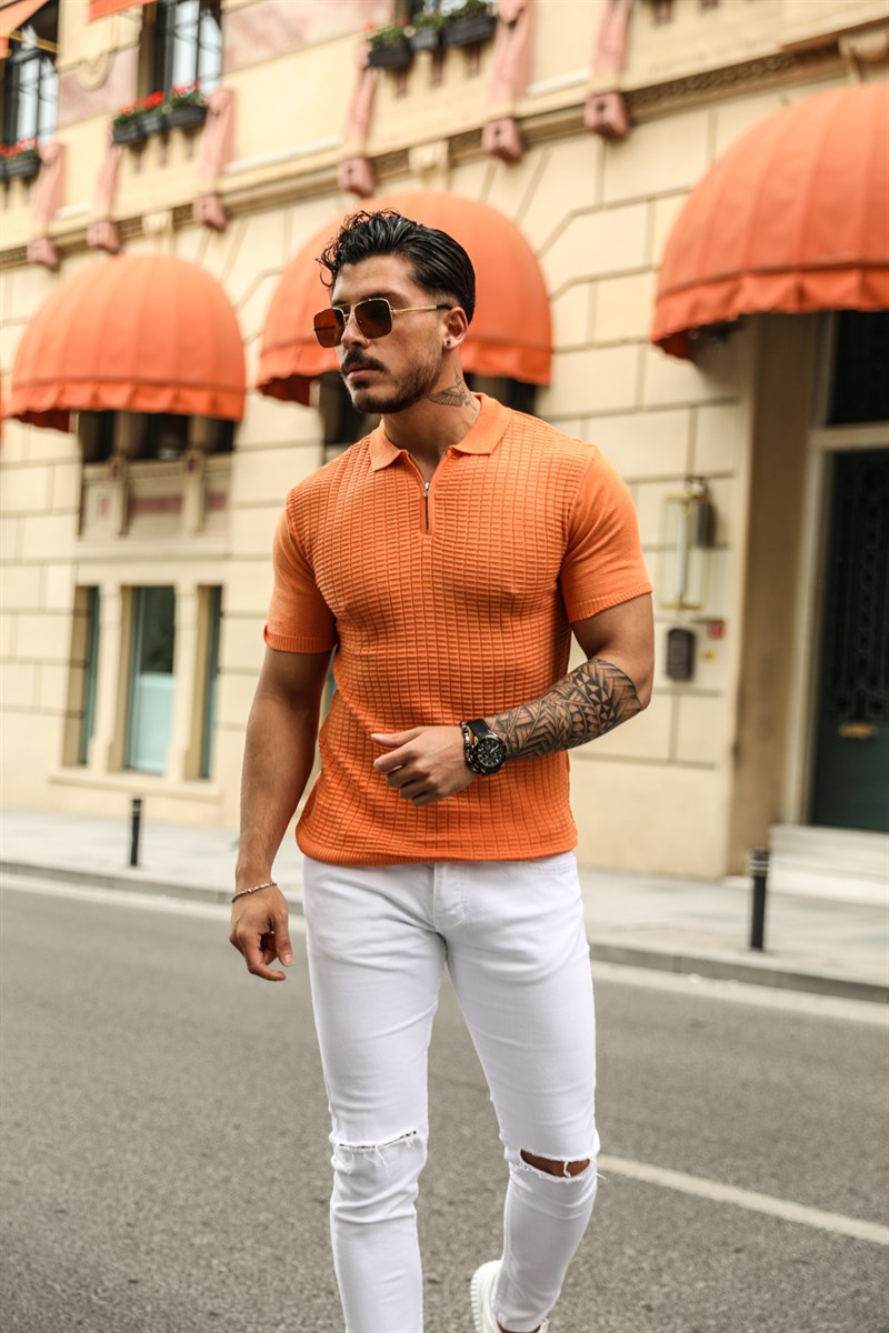 Fermuarlı Polo Yaka T -shirt