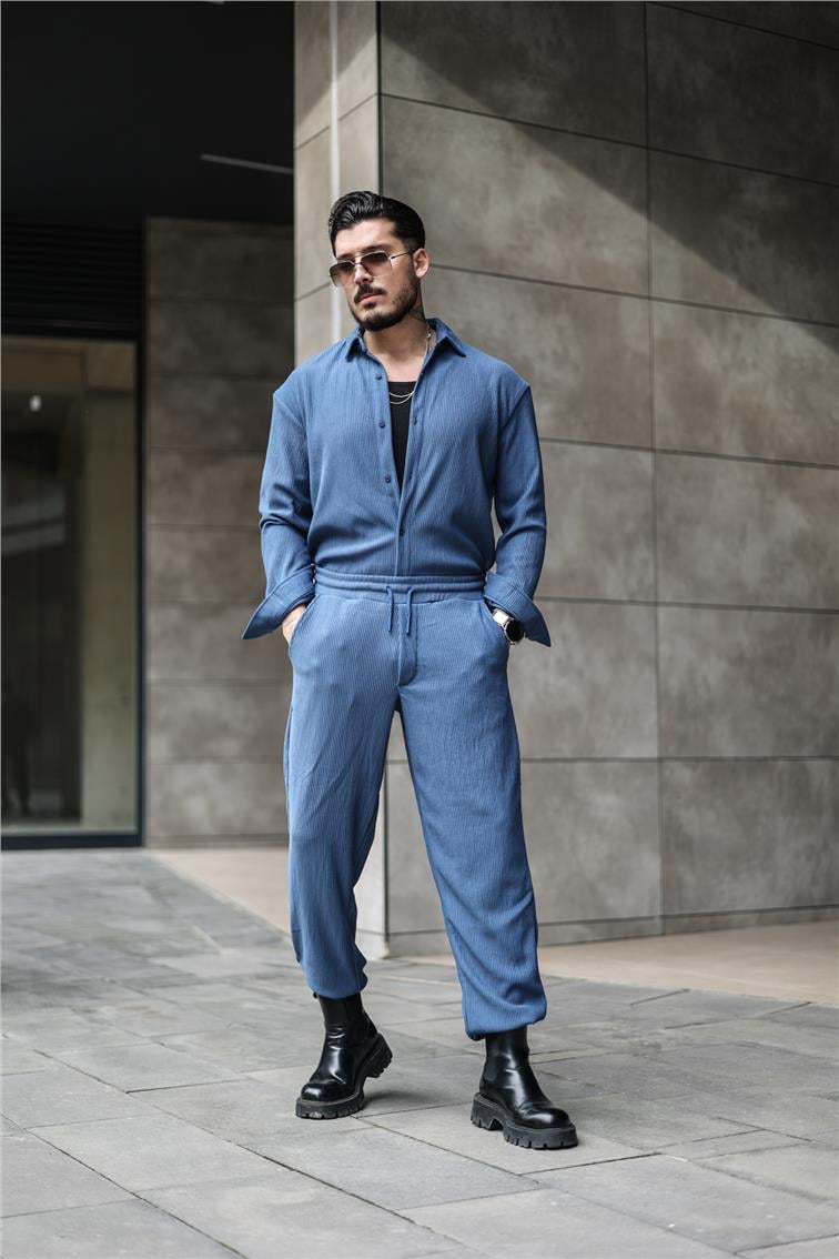 Fitilli Baggy Eşofman İndigo