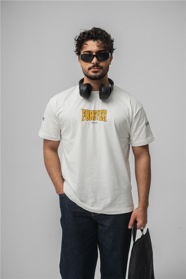 FOREVER Oversize T-Shirt Beyaz