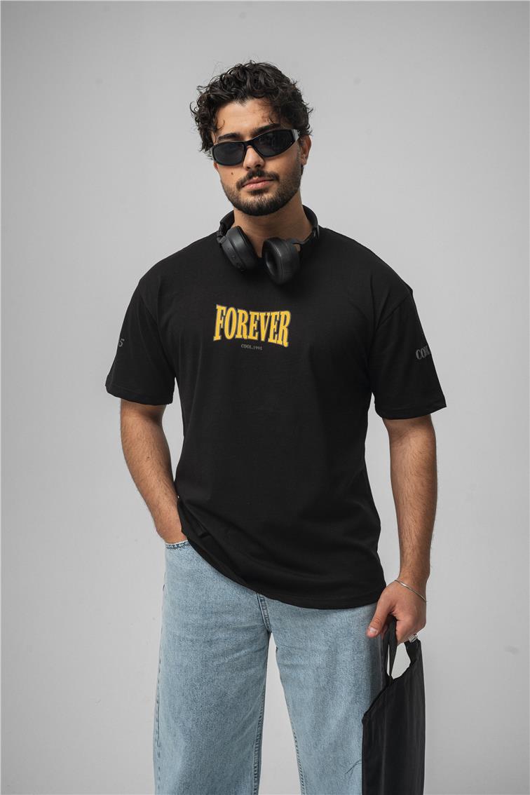 FOREVER Oversize T-Shirt Siyah