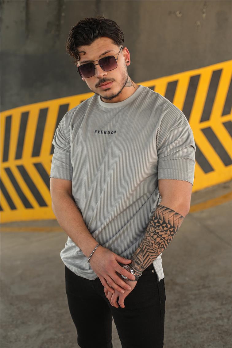 FREEDOM Oversize T-Shirt Kurşun