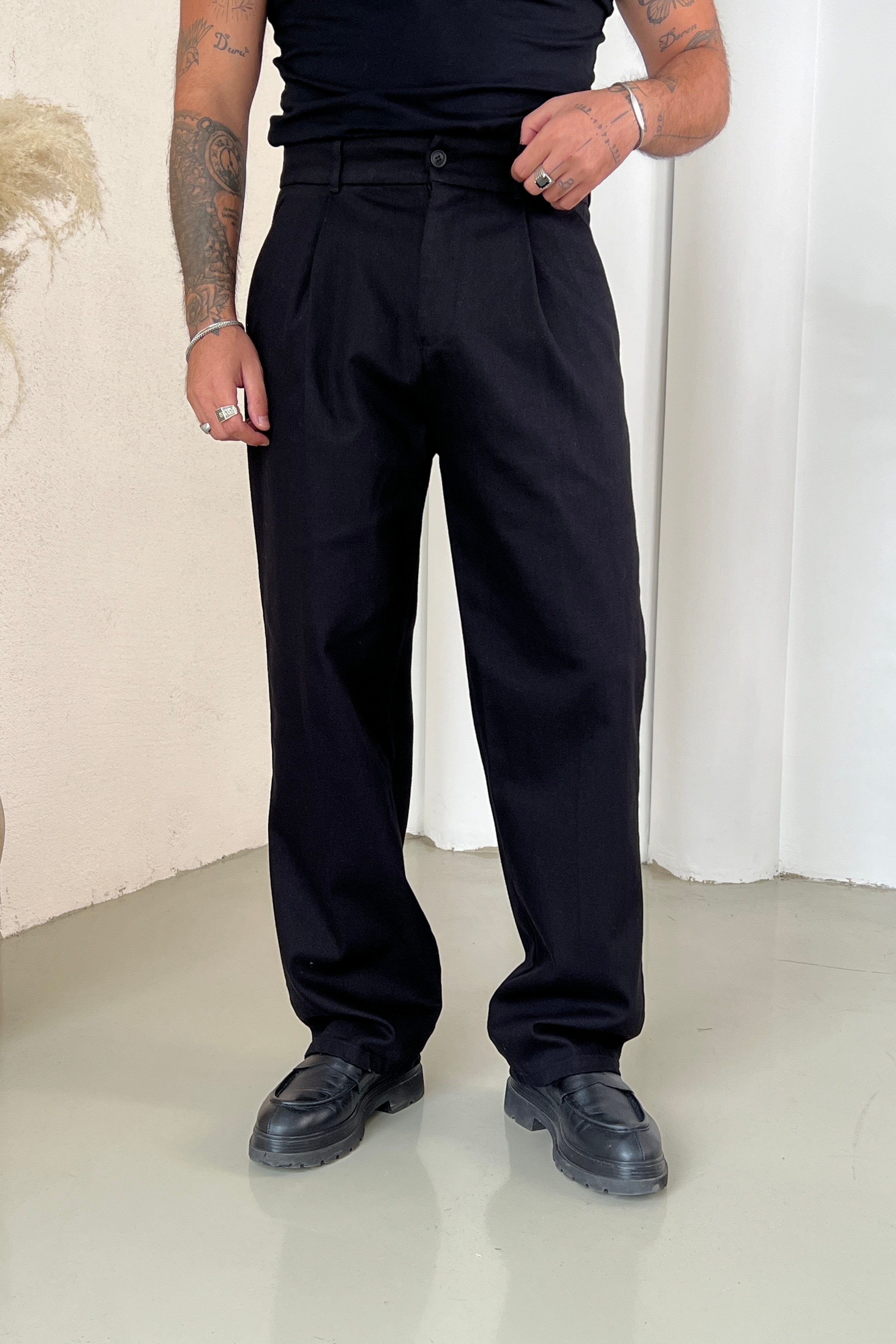Gabardin Bol Kot Pantolon Siyah