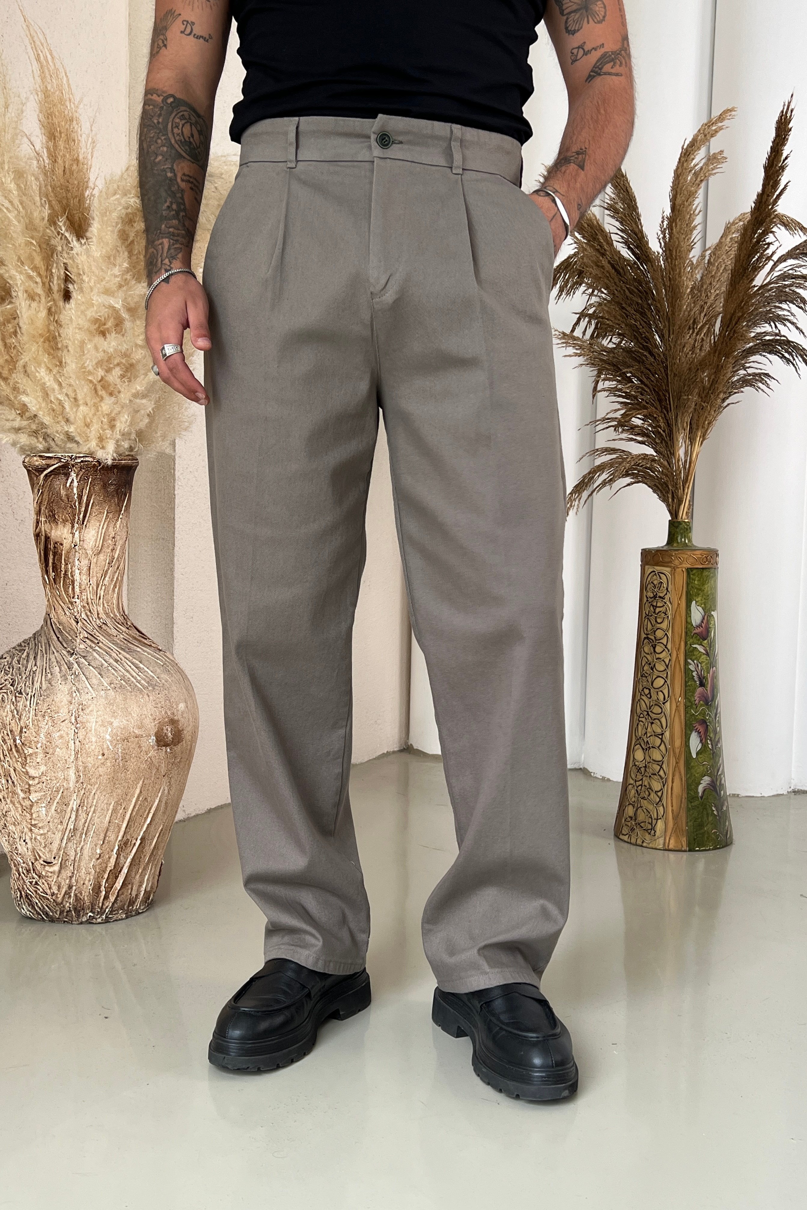 Gabardin Bol Kot Pantolon Yeşil