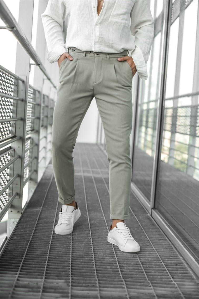 Gabardin Kumaş Boyfriend Pantolon