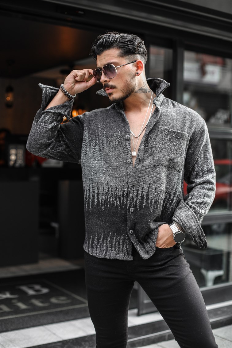 Geçiş Detaylı Oduncu Oversize Gömlek