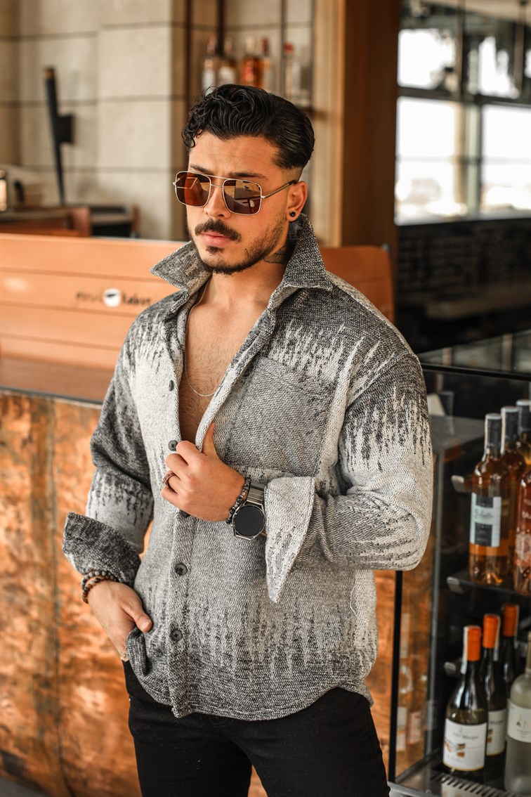 Geçiş Detaylı Oduncu Oversize Gömlek