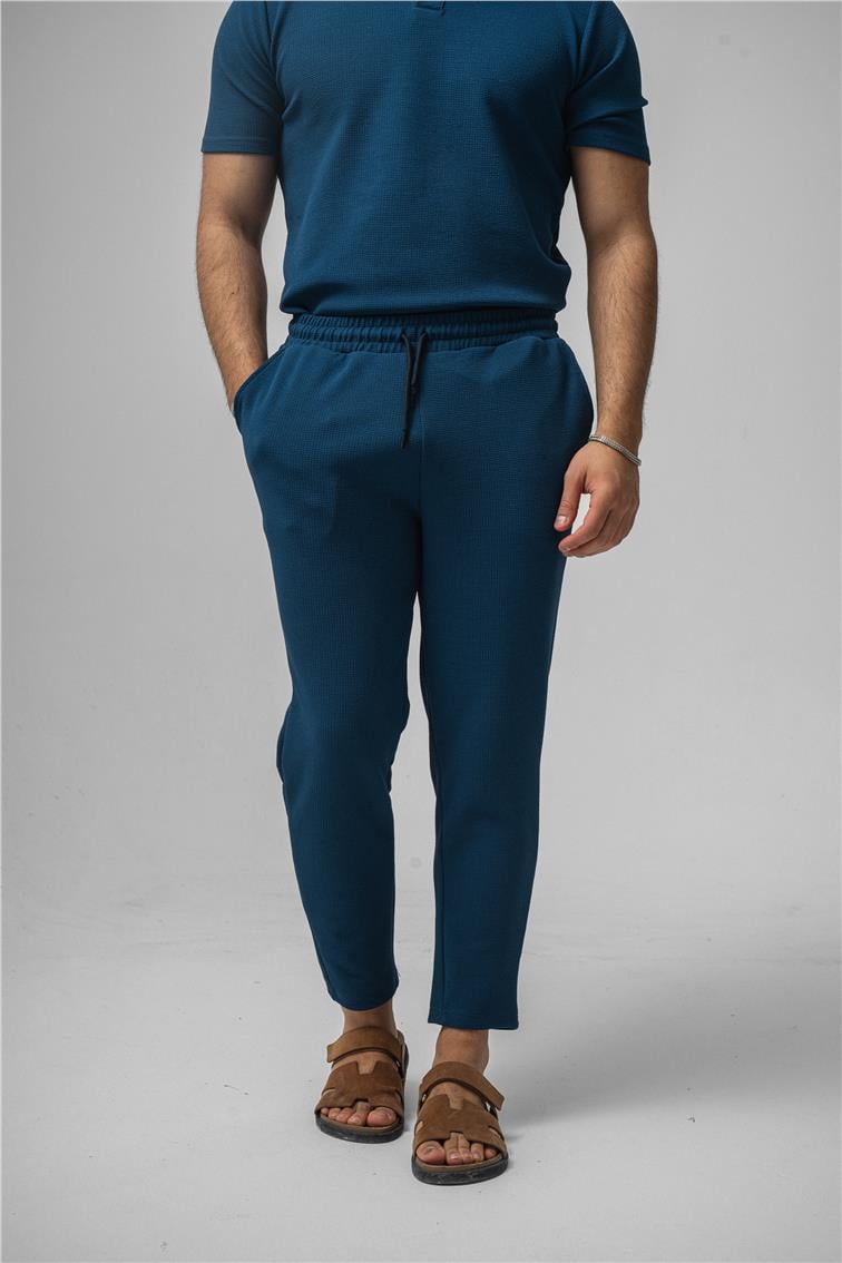 Gizli Kabartma Boyfriend Eşofman Lacivert