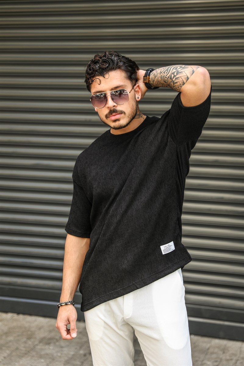 Gofre Likralı Oversize T-Shirt