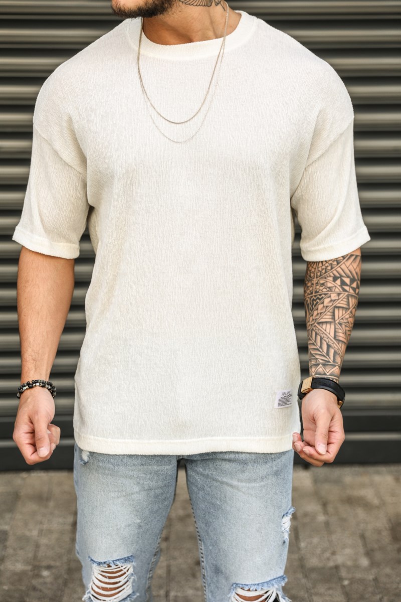Gofre Likralı Oversize T-Shirt