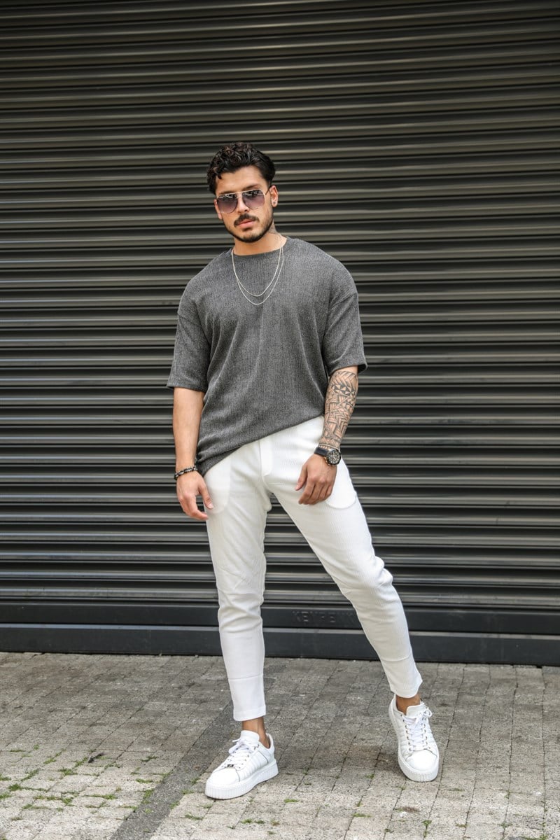 Gofre Likralı Oversize T-Shirt