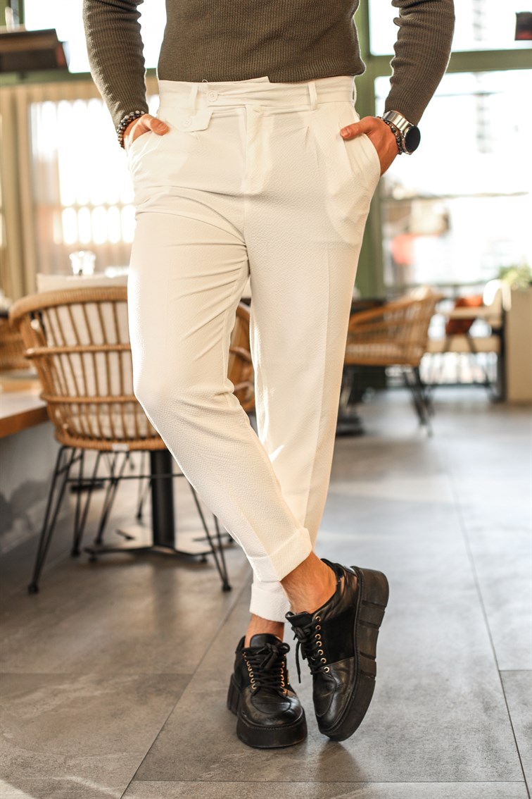 Gofreli Pileli Pantolon