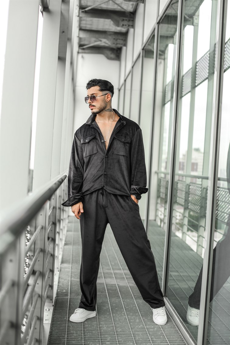 İki Cepli Pamuklu Oversize Takım