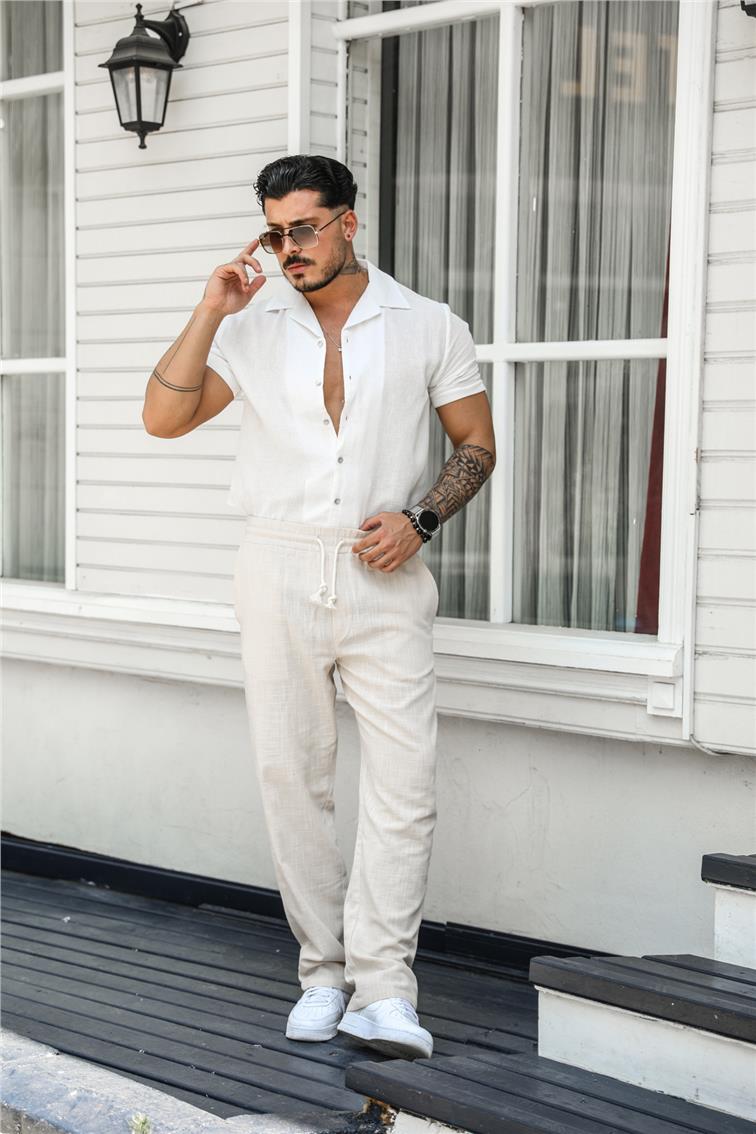 İp Detaylı Baggy Pantolon Bej
