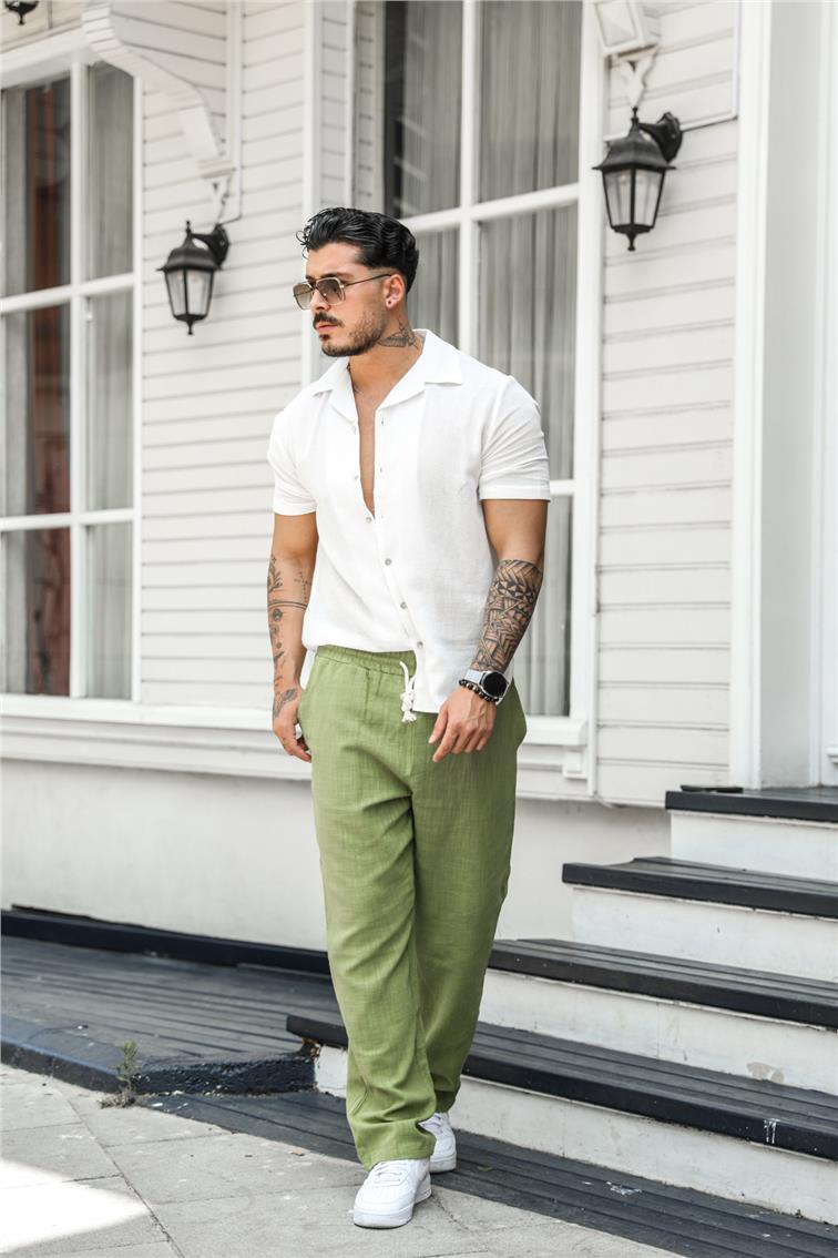 İp Detaylı Baggy Pantolon Yeşil
