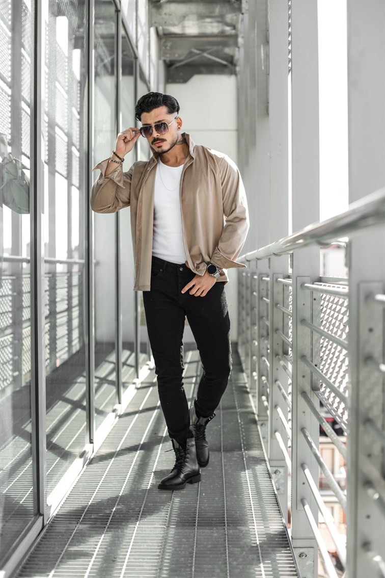 Kadife Oversize Gömlek