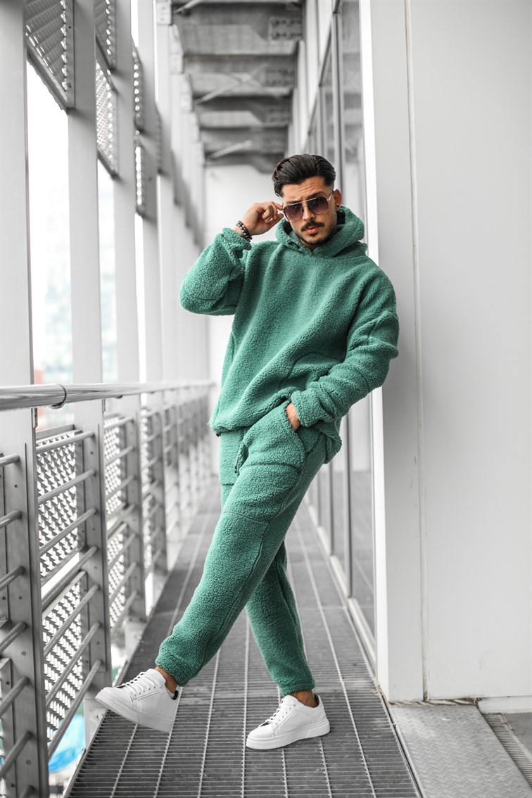 Kapüşonlu Oversize Peluş Sweatshirt