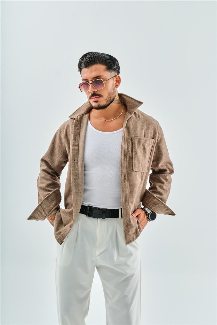 Kaşe Oduncu Oversize Gömlek/Ceket Kahve