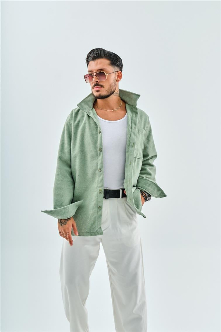 Kaşe Oduncu Oversize Gömlek/Ceket Mint