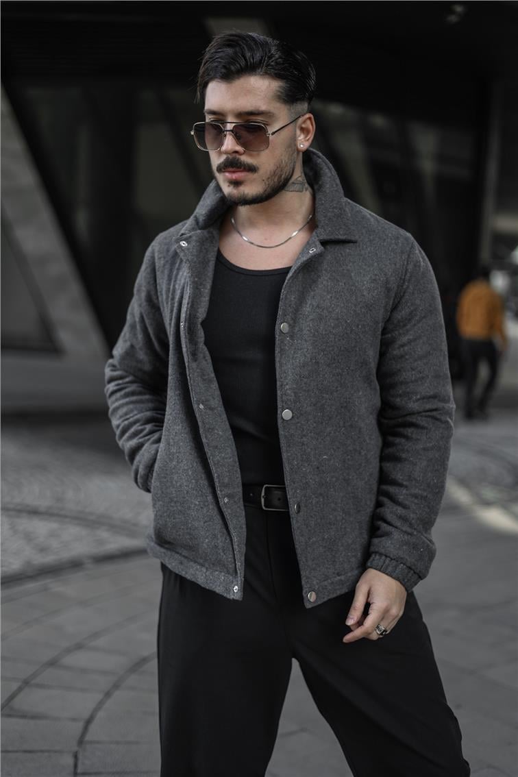 Kaşe Oversize Ceket Antrasit