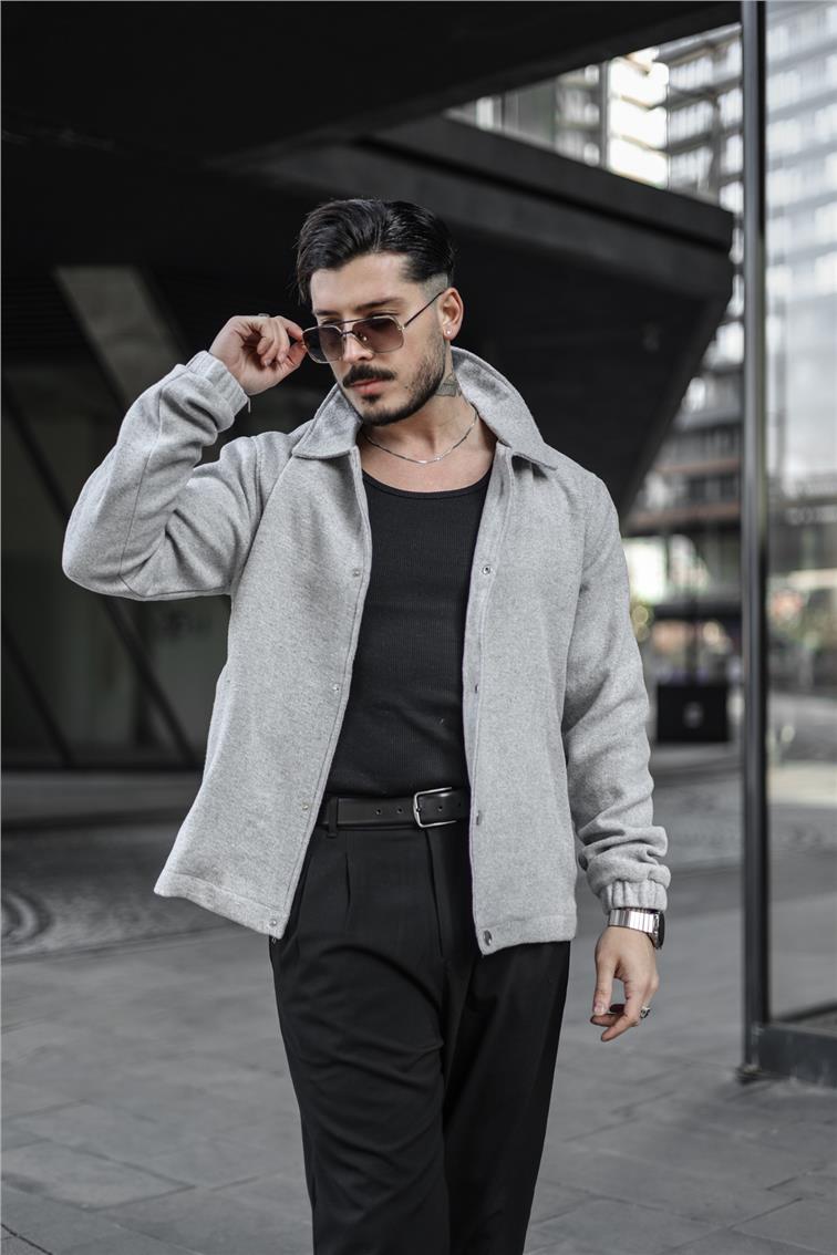 Kaşe Oversize Ceket Gri