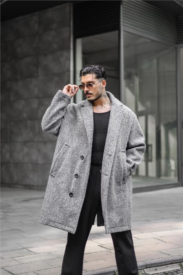 Kaşe Oversize Kaban Gri