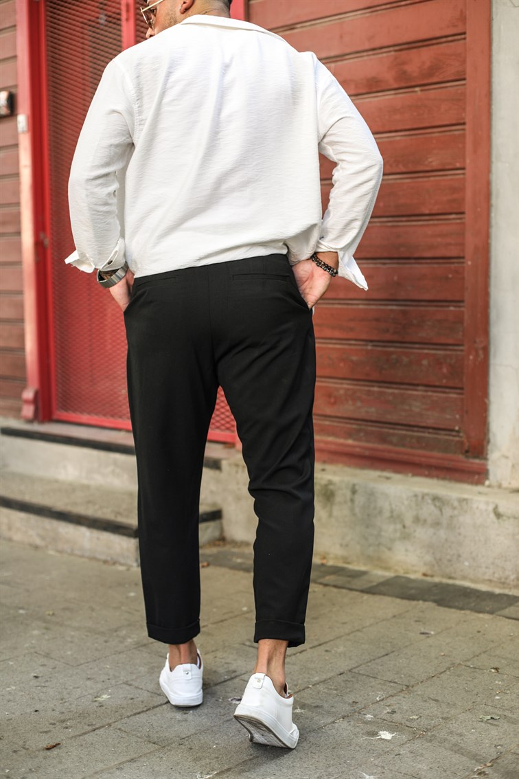 Kendinden Kemerli Kalem Pantolon Siyah · 6