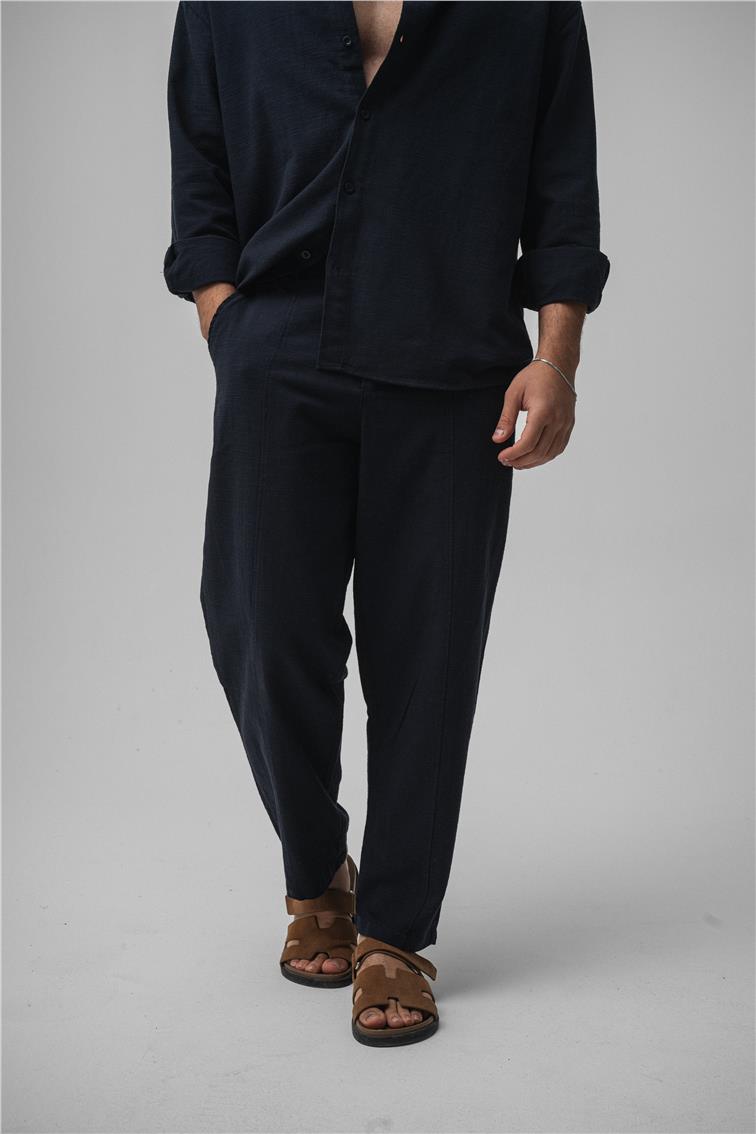 Keten Boyfriend Pant. Lacivert