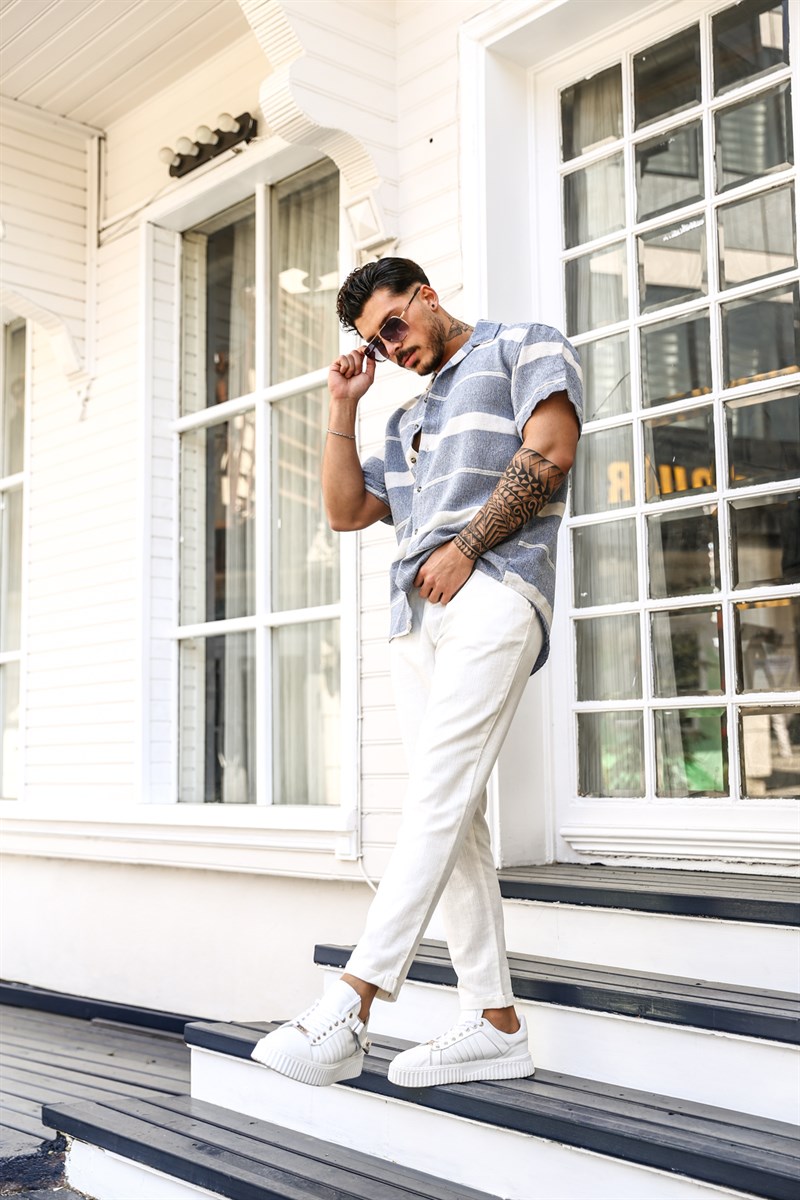 Keten  Kısa Kol  Oversize Gömlek