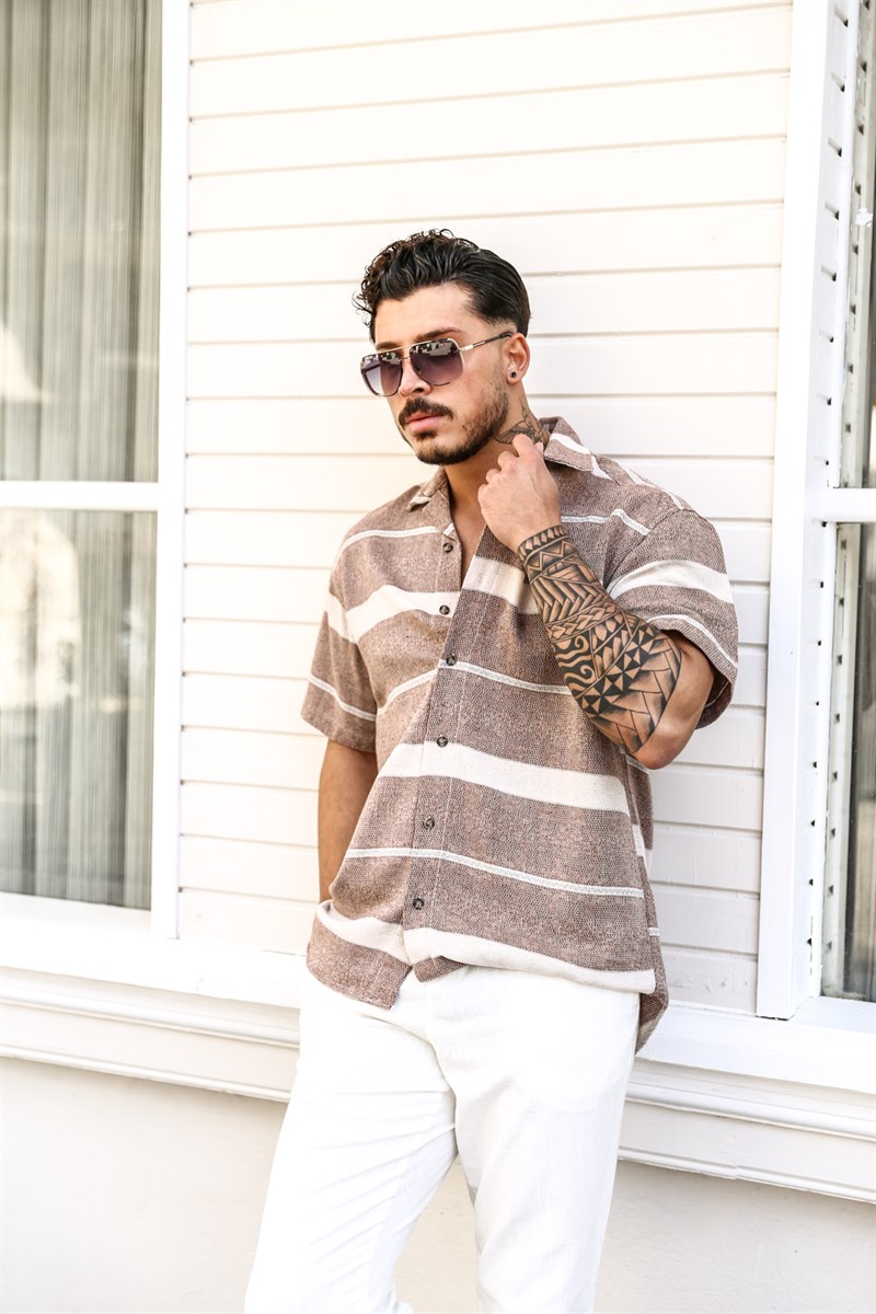Keten  Kısa Kol  Oversize Gömlek