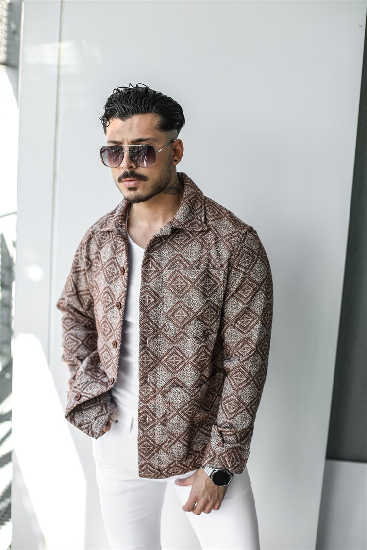 Kilim Etnik Desenli Oversize Gömlek