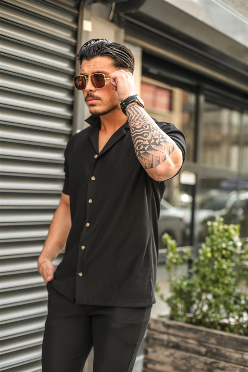 Kısa Kol Fitilli Gömlek