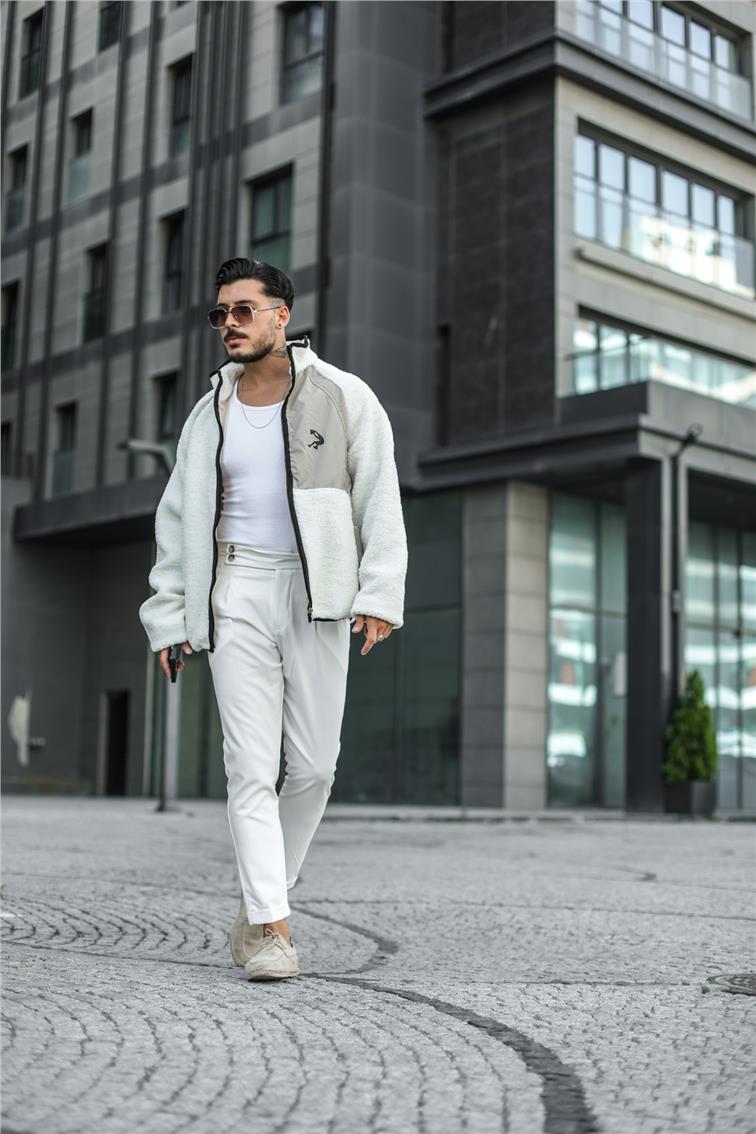 Kolej Peluş Oversize Mont/Ceket Bej