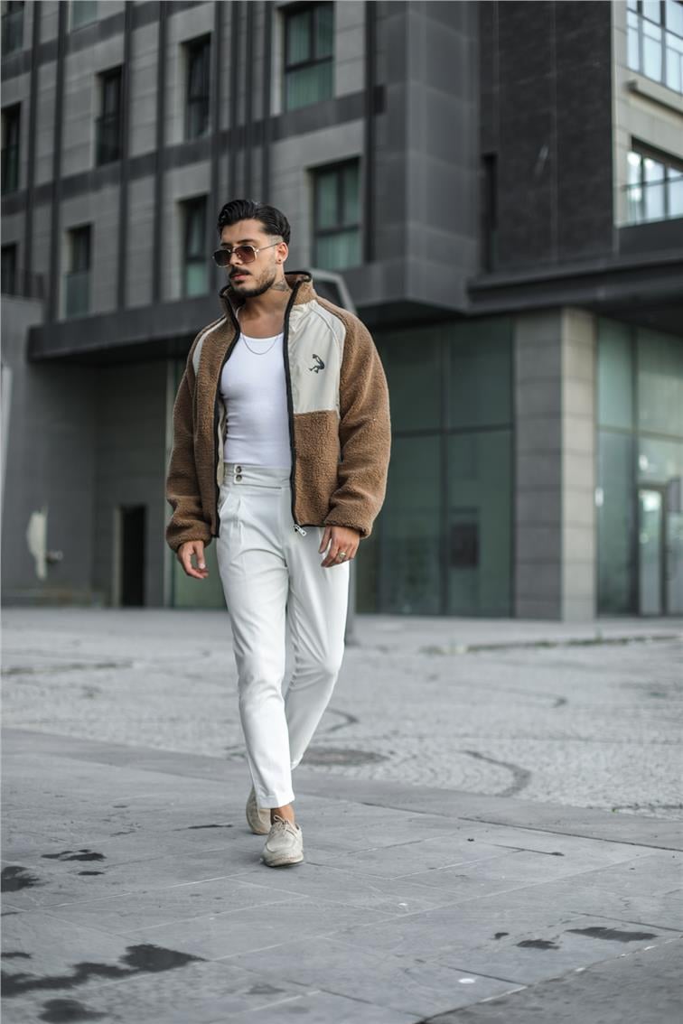 Kolej Peluş Oversize Mont/Ceket Kahve