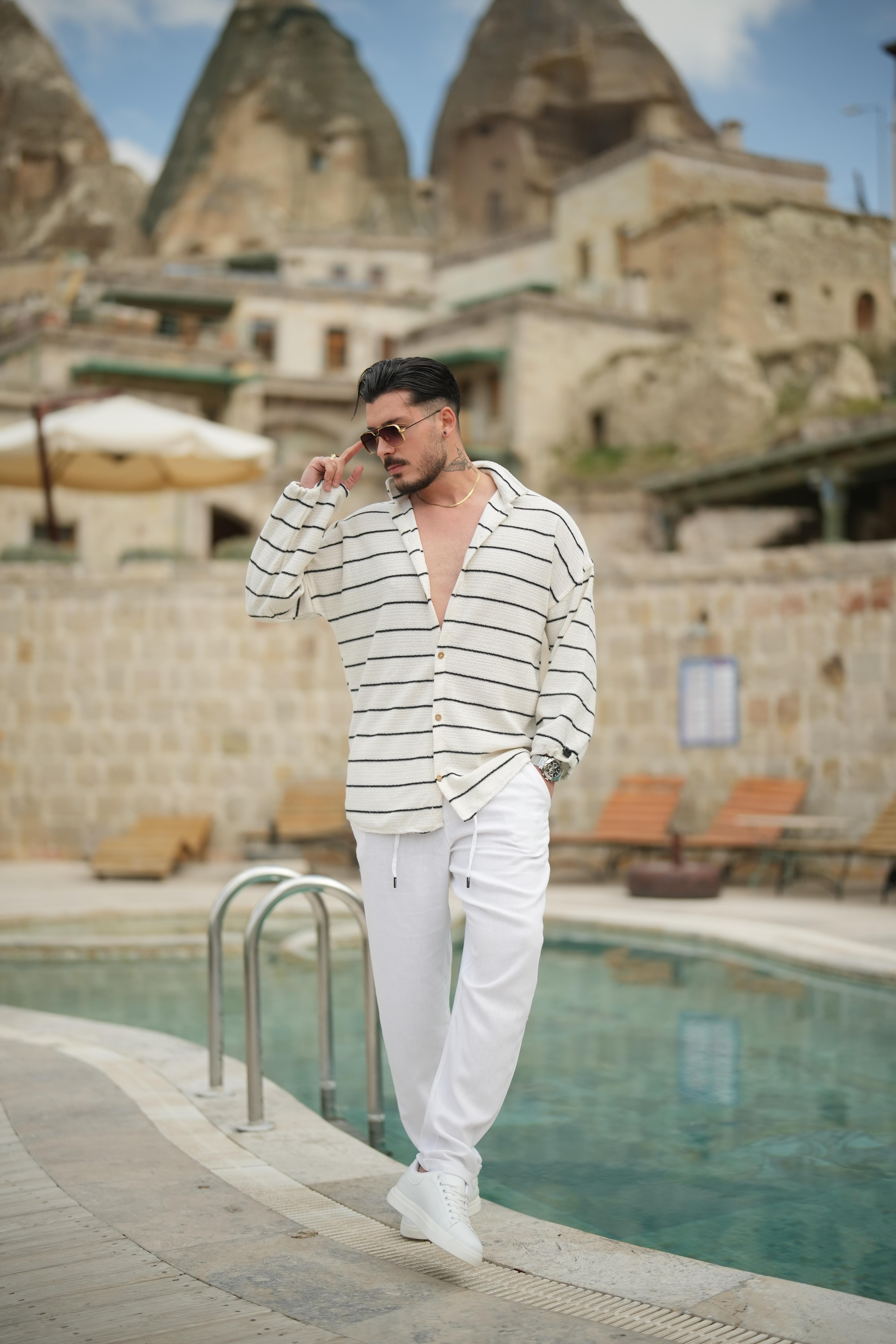 Kolları Ayarlanabilir Pamuklu Oversize Gömlek Siyah