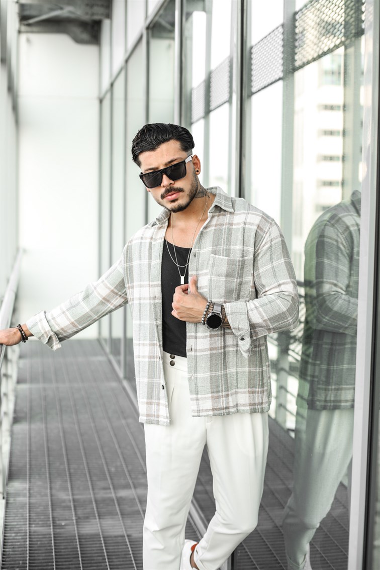 Kontrast Pamuklu Oversize Gömlek