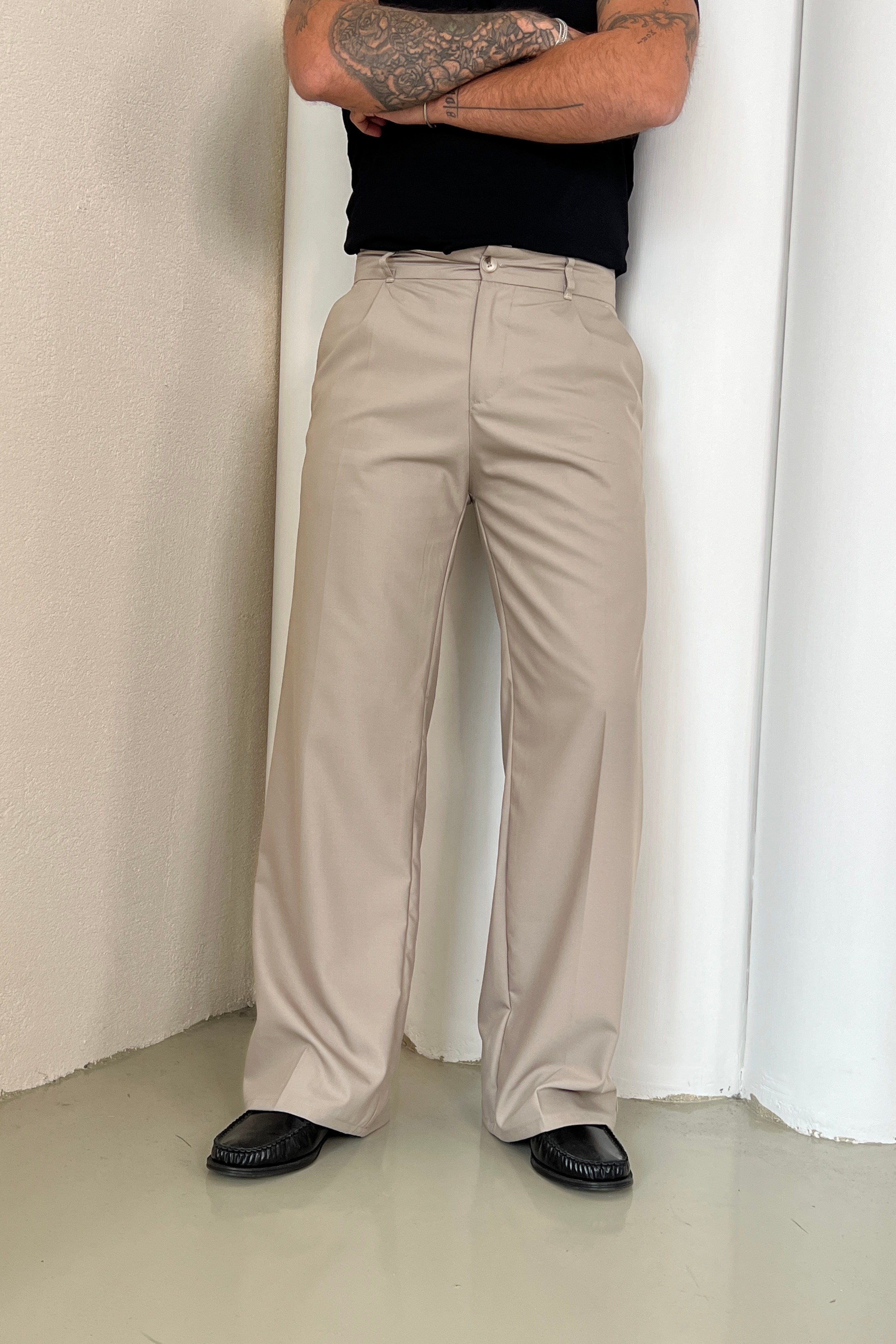 Kore Model Bol Pantolon Krem