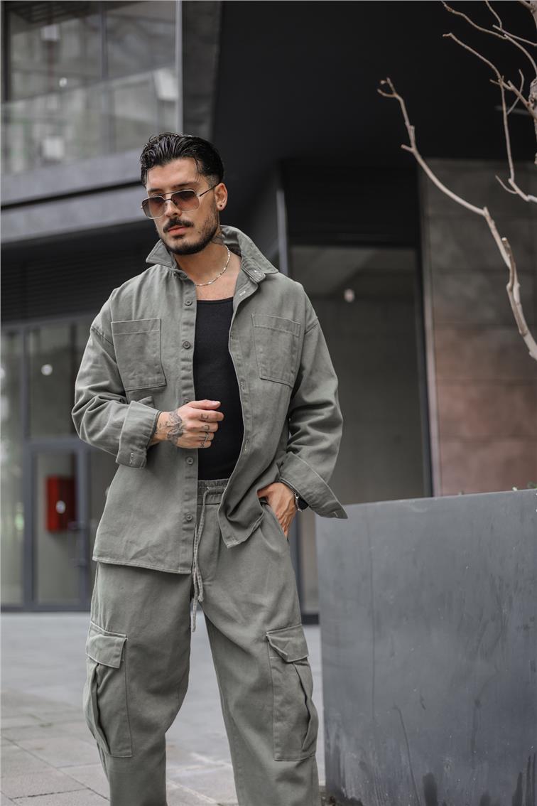 Kot Oversize Gömlek Haki