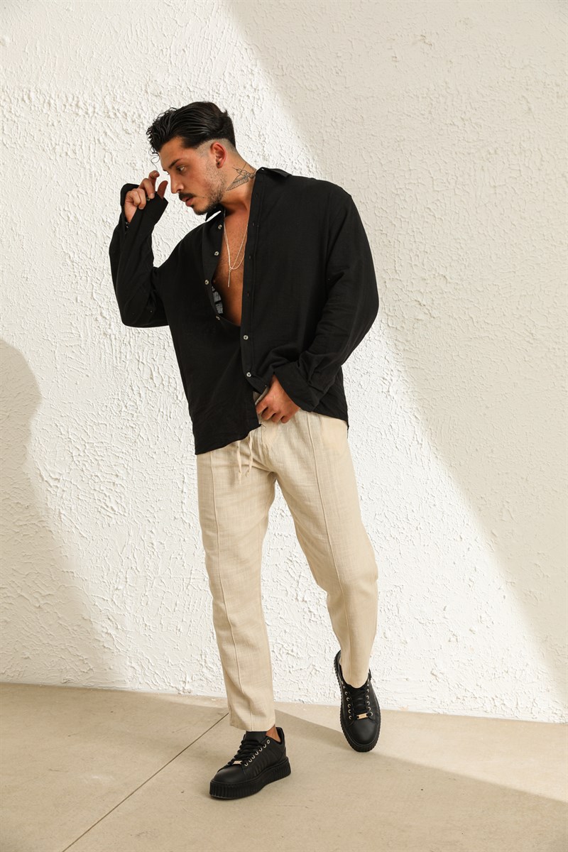 Krem Pamuklu   Pantolon