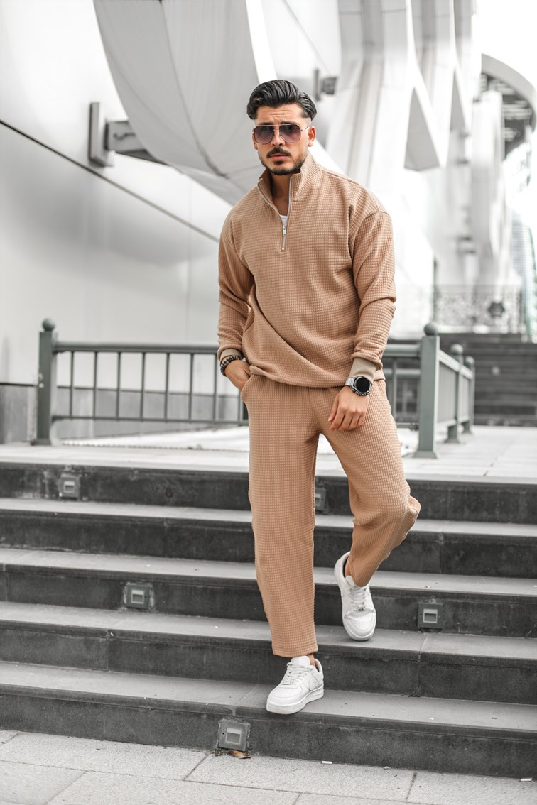 Küp Desenli Oversize Sweatshirt