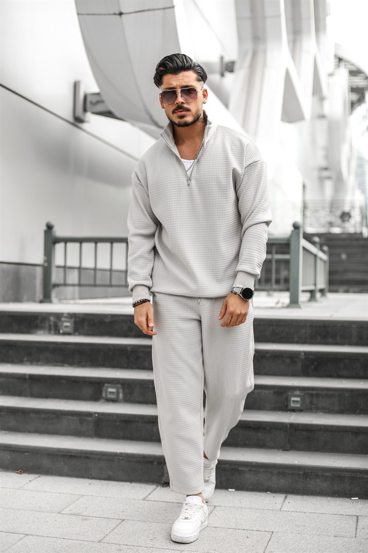 Küp Desenli Oversize Sweatshirt