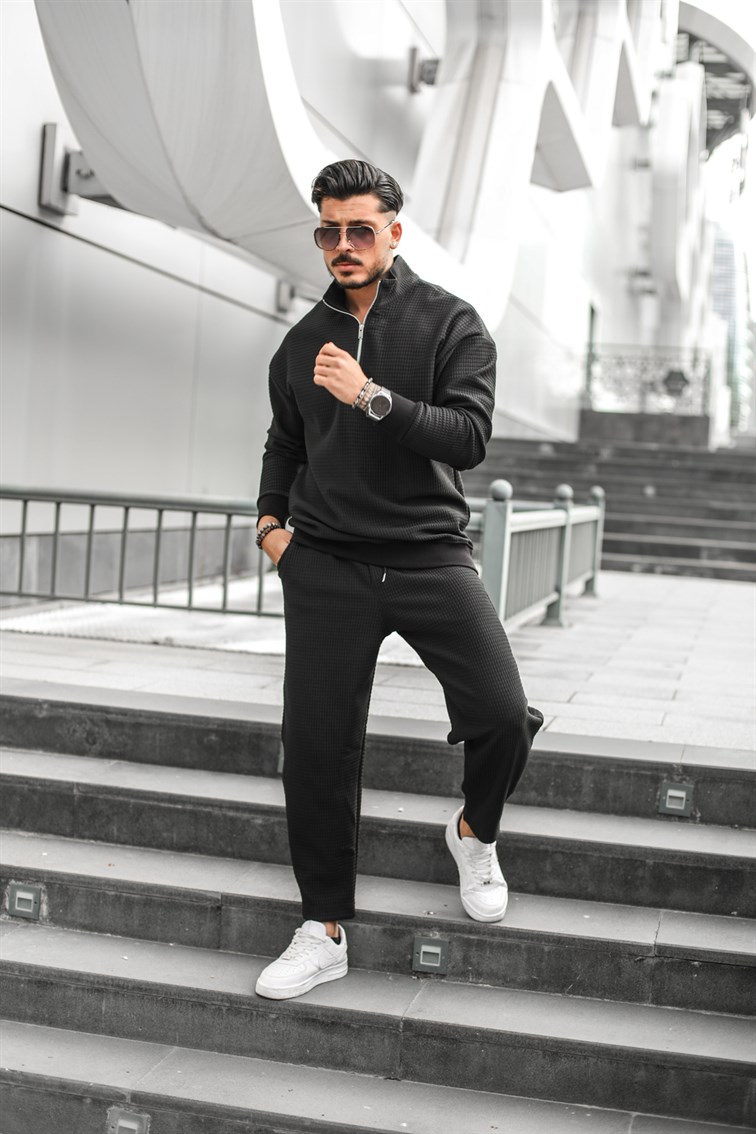 Küp Desenli Oversize Sweatshirt