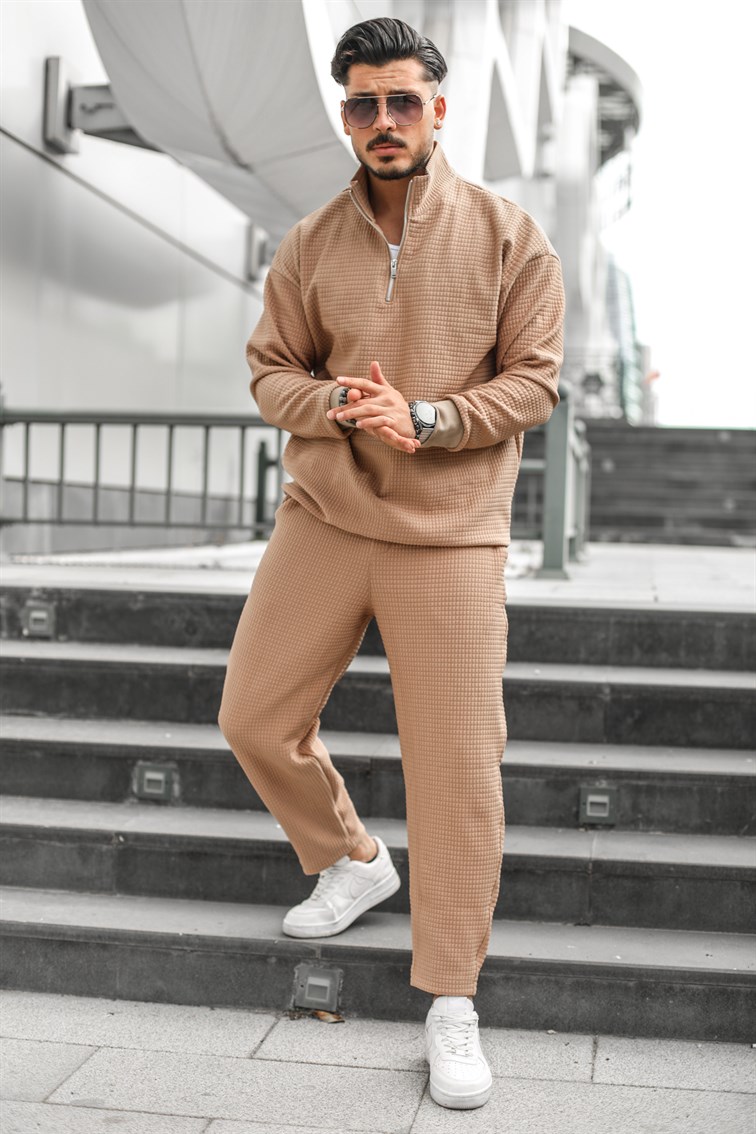 Küp Desenli Pantolon